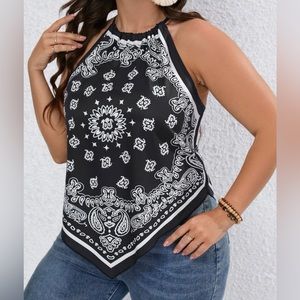 Blouse halter asimétric